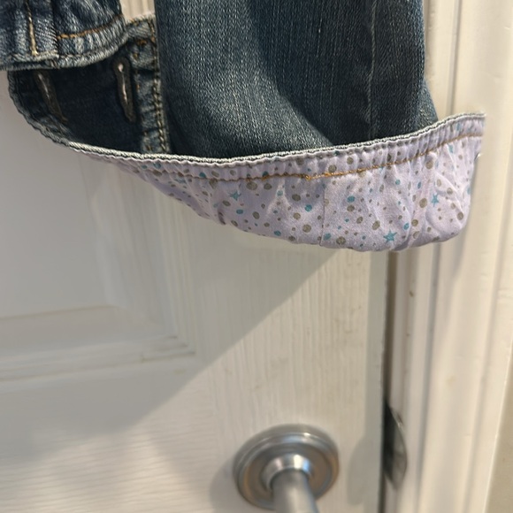 Custom Denim Distressed Jacket— size not listed 19” Pit to pit with stretch - Picture 4 of 9